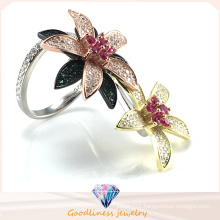 Elegant Flower Ring for Woman′s Fashion Jewelry Two Ways Wearing Ring Sliver Jewelry Ring R10503